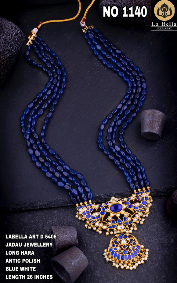 Buy Rich & Famous Blue Colour Multi Strand Semi Precious Gemstone Beads  Necklace For Women & Girls Online at Best Prices in India - JioMart.